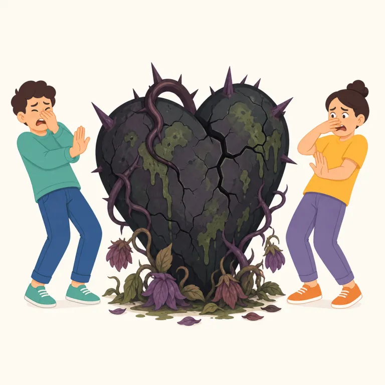 abhorrent（忌まわしい・形容詞）の覚え方イラスト — abhorrent は動詞 abhor「ひどく嫌う・忌み嫌う」から来た語として覚えると自然です