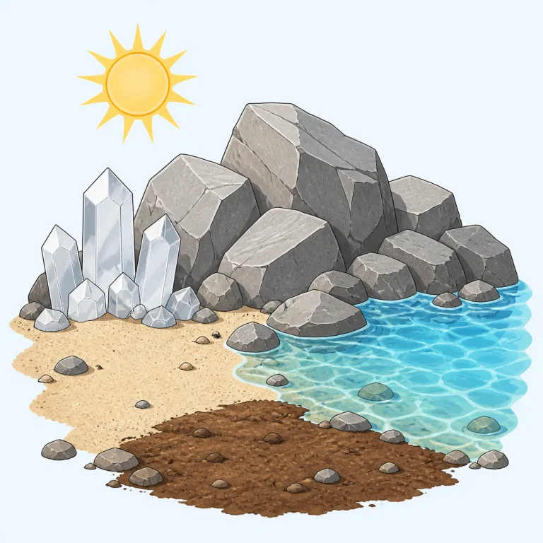 abiotic（非生物的な・形容詞）の覚え方イラスト — この意味では abiotic は「生きていない」そのものより、生態系や植物研究での「生物ではない環境条件」を表す専門語です