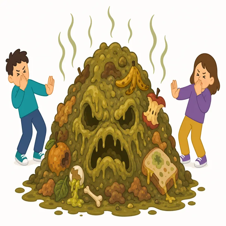 abominable（ひどい・形容詞）の覚え方イラスト — abominable は「嫌悪して避けたいほどひどい」という強い形容詞です