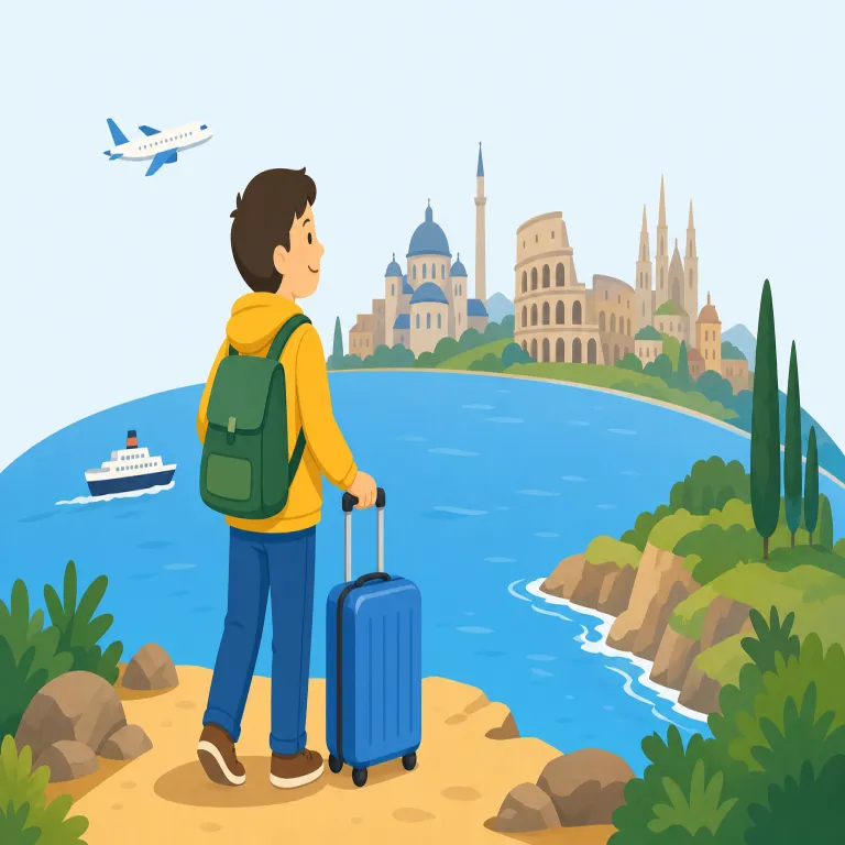 abroad（海外で・副詞）の覚え方イラスト — abroad は「海外で」として、すでに外国にいる状態や外国で続ける活動に使う副詞です