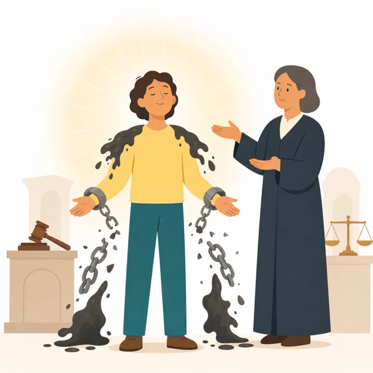 absolve（無罪にする・verb）の覚え方イラスト