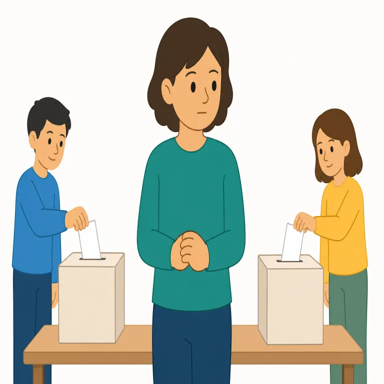 abstain（棄権する・verb）の覚え方イラスト