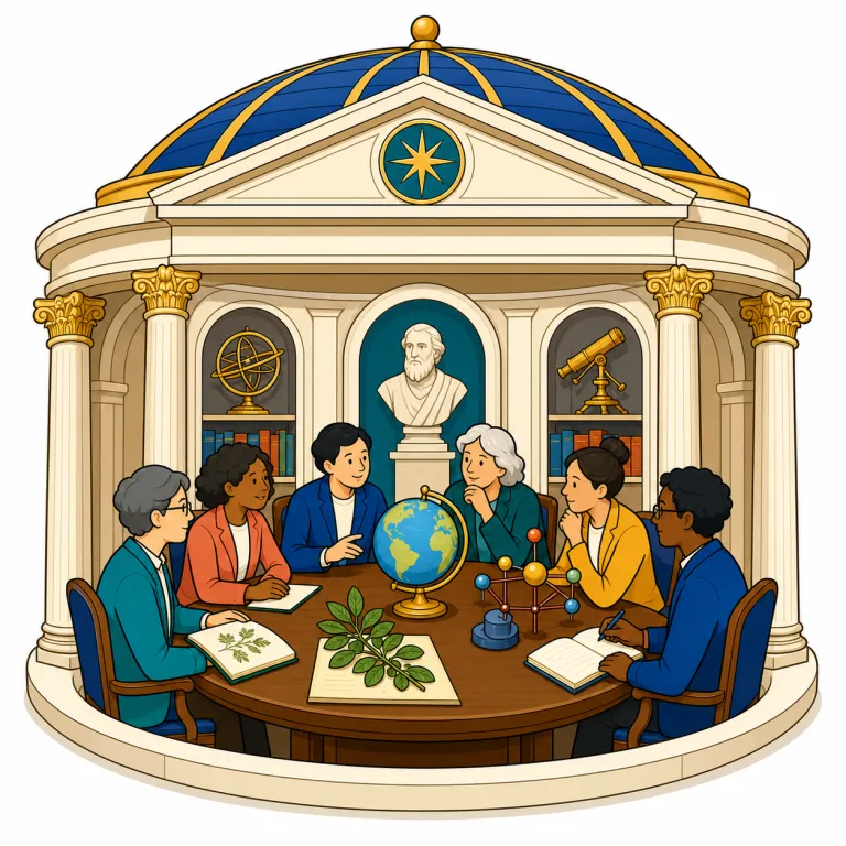 academy（学会、学士院・noun）の覚え方イラスト