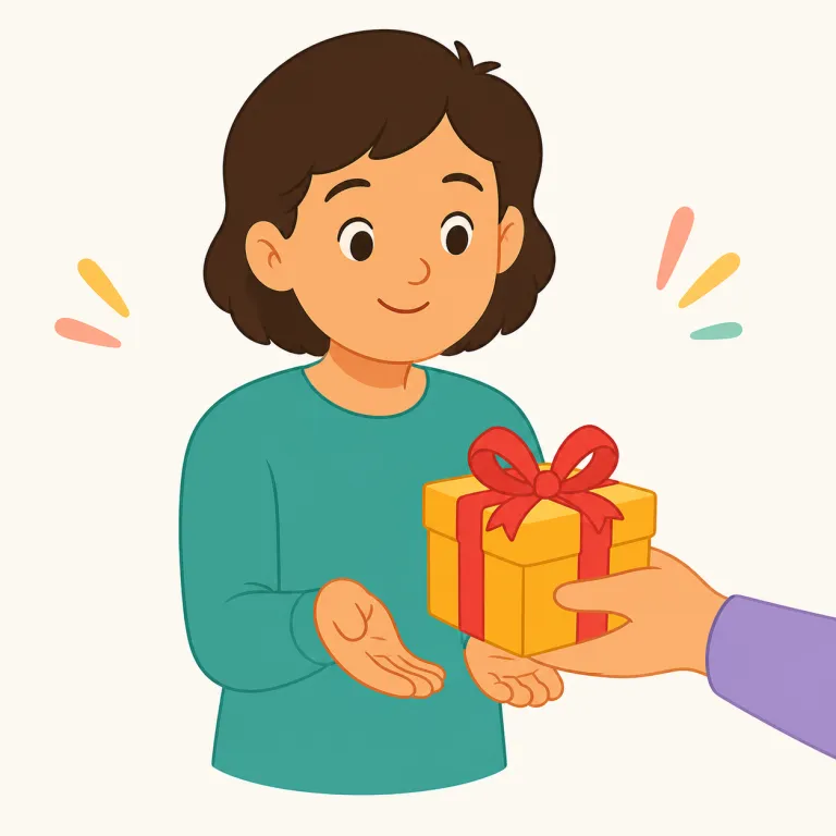 accept（受け入れる・動詞）の覚え方イラスト — この accept は、物を「受け取る」だけでなく、提案・条件・事実・状況を拒まず認める意味です