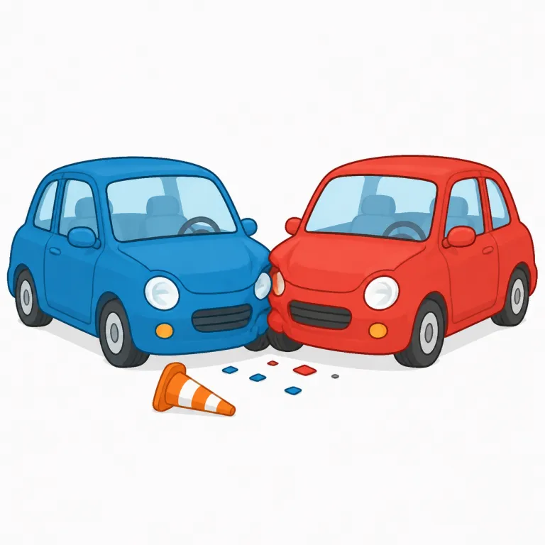 accident（事故・名詞）の覚え方イラスト — accident は「意図せず起き、被害や損害につながる出来事」として覚えます