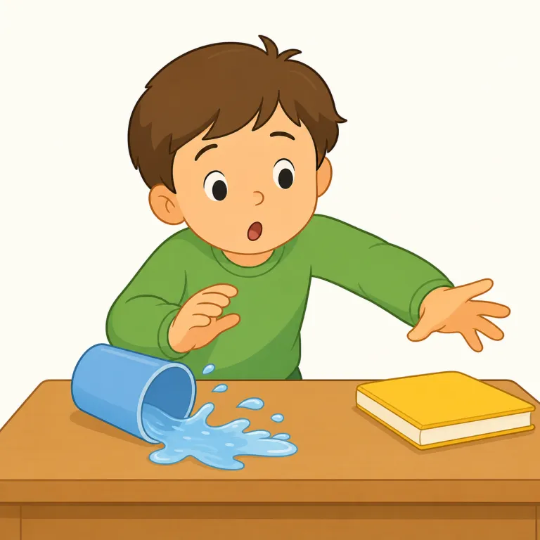 accidentally（偶然に、うっかり、誤って・副詞）の覚え方イラスト — accidentally はまず accident を見抜くと覚えやすいです
