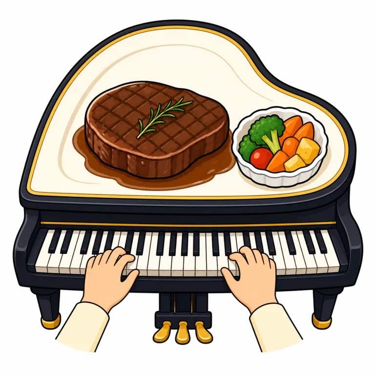 accompaniment（付け合わせ、伴奏・noun）の覚え方イラスト