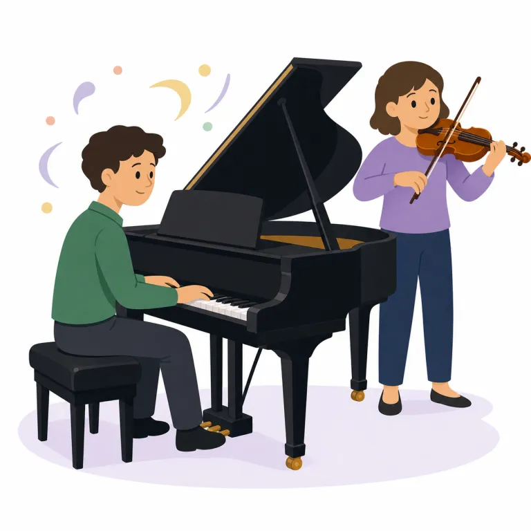 accompanist（伴奏者・名詞）の覚え方イラスト — まず accompany「付き添う・伴奏する」を核に置くと覚えやすいです