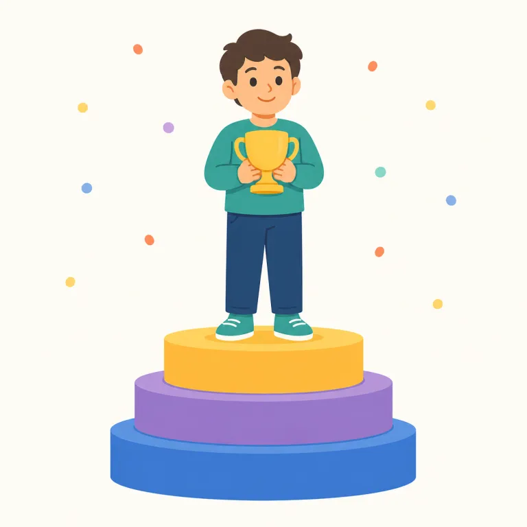 achievement（功績・名詞）の覚え方イラスト — achievement の「功績」は、単に何かを終えたというより、人から評価されるほど重要な成果を指す用法です