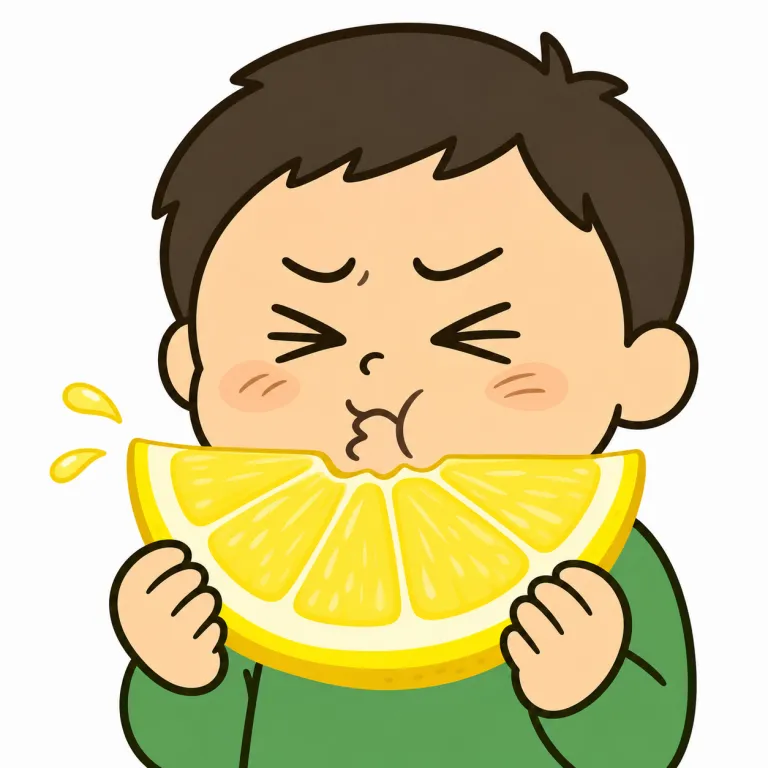 acidic（酸っぱい・adjective）の覚え方イラスト