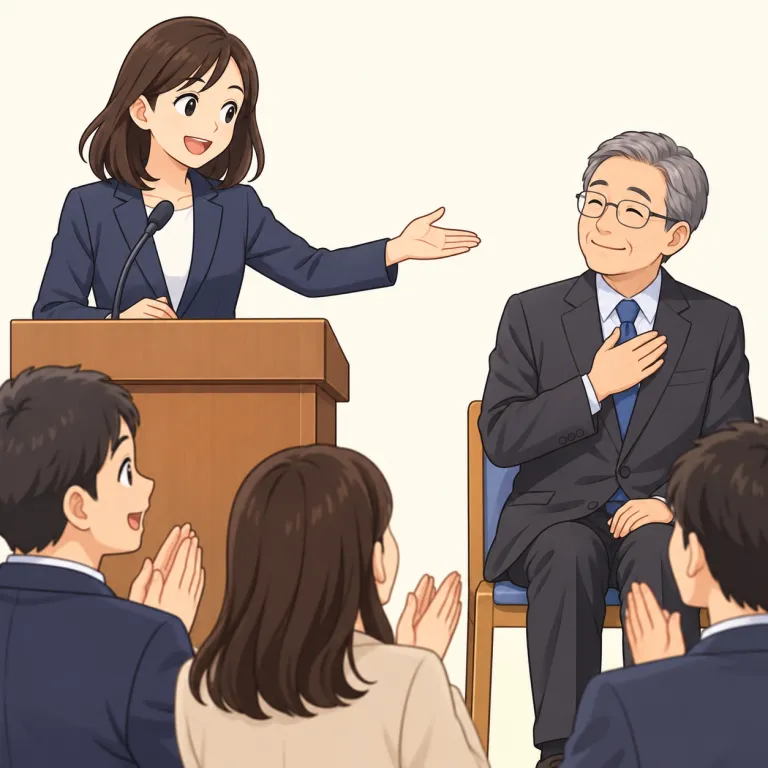 acknowledge（謝意を示す・verb）の覚え方イラスト