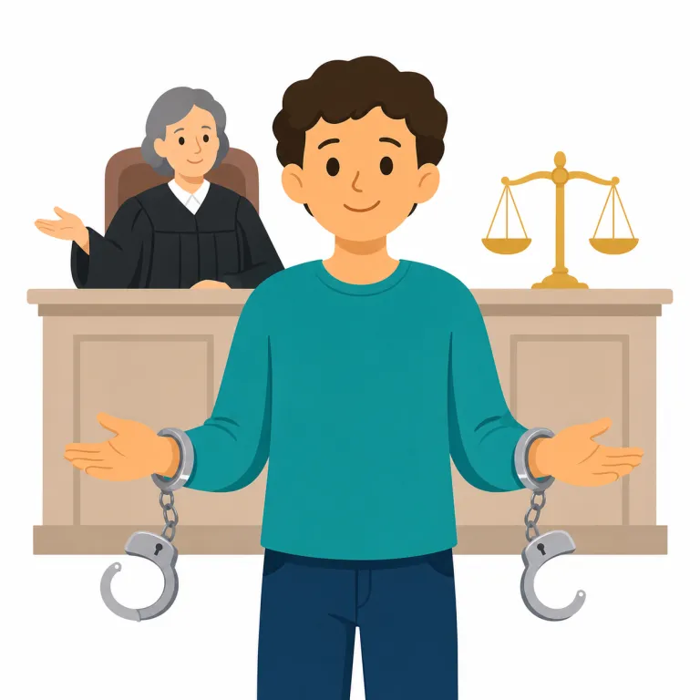 acquit（無罪にする、免責する・動詞）の覚え方イラスト — acquit はまず簡単な語 quit を足場にすると覚えやすいです