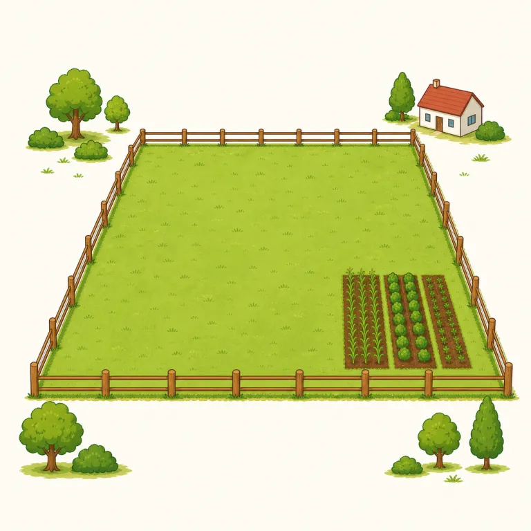 acre（エーカー・名詞）の覚え方イラスト — acre は単独で覚えるより、土地の話とセットで固定すると残りやすい語です