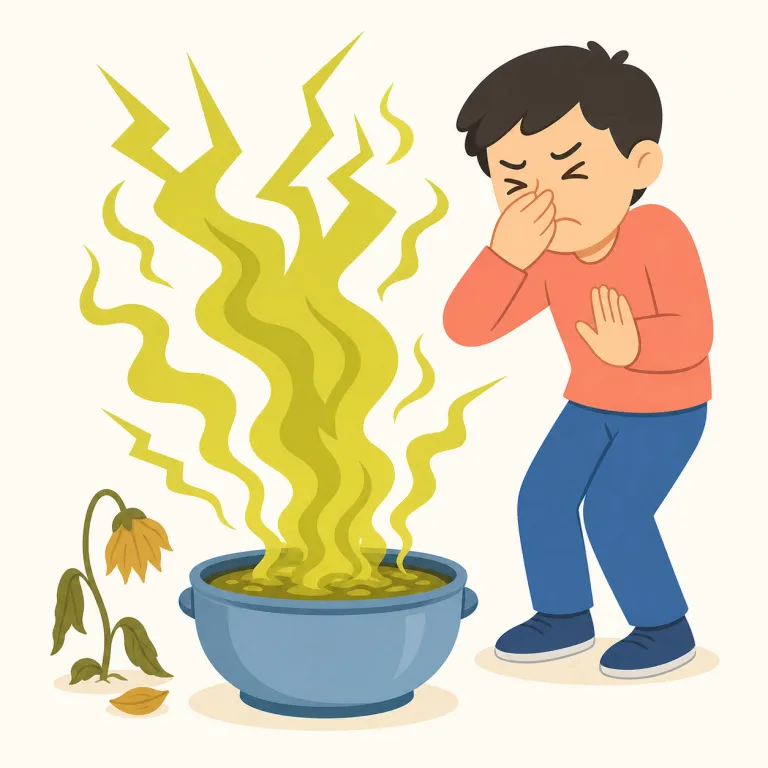 acrid（刺激的な・形容詞）の覚え方イラスト — acrid は、まず smoke や smell と一緒に覚えると定着しやすいです