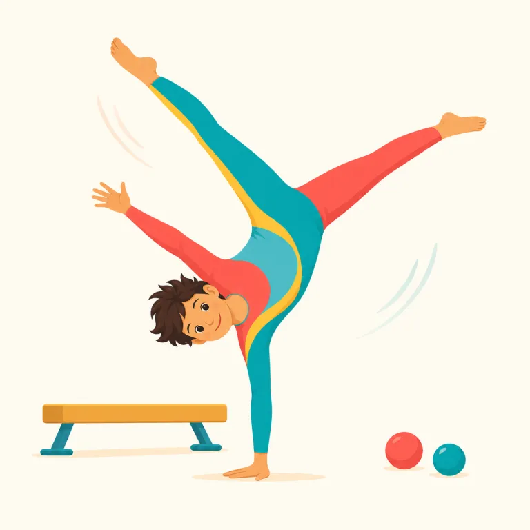 acrobatics（曲芸、軽業・名詞）の覚え方イラスト — まず acrobat（アクロバットをする人）を軸にし、acrobatic は「曲芸のような」という形容詞、acrobatics は「曲芸という技・演技全体」と家族で覚えると定…