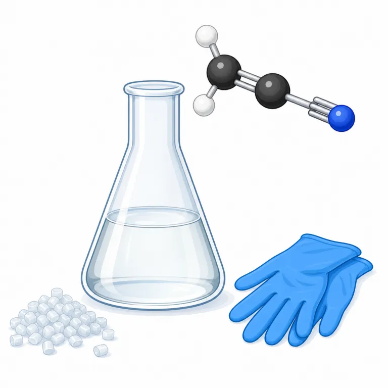 acrylonitrile（アクリロニトリル・名詞）の覚え方イラスト — まず acryl- を acrylic（アクリル）と結びつけると、素材・樹脂系の語だと見当がつきます