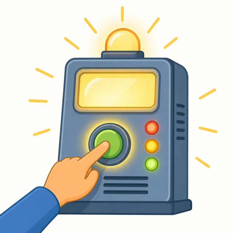 activate（作動させる、有効にする・動詞）の覚え方イラスト — activate は active を知っていると覚えやすく、「active な状態にする」→「作動させる・有効にする」とつながる