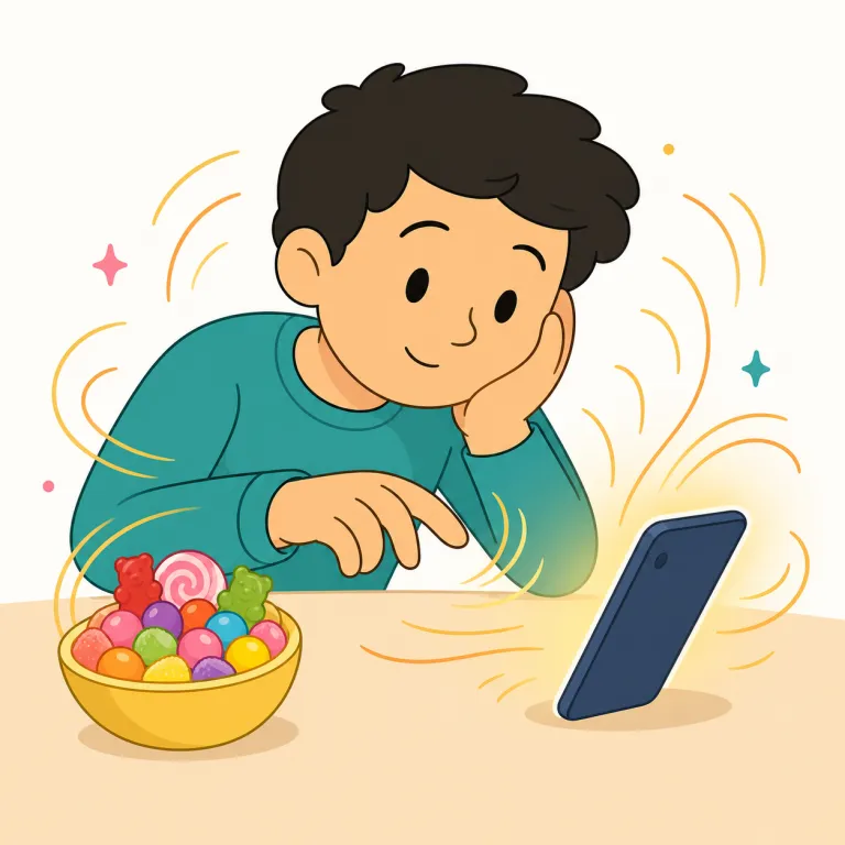addictive（中毒性のある・形容詞）の覚え方イラスト — addict（中毒になる人・はまる人）を知っていれば、addictive は「人を addict にしてしまう性質の」と捉えると覚えやすい