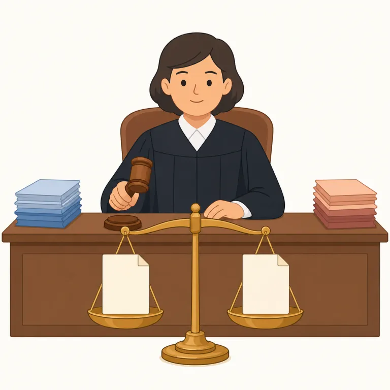 adjudication（判定・名詞）の覚え方イラスト