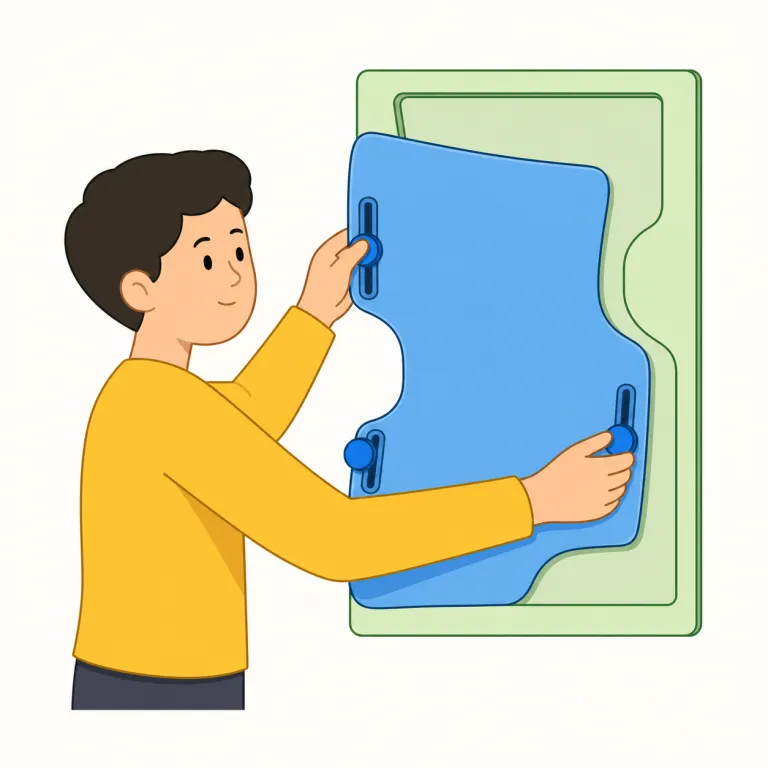 adjust a to b（AをBに合わせる・句動詞）の覚え方イラスト — adjust A to B は、Aを単に変えるのではなく、Bという基準・条件・都合に合うように調整する表現として覚えます