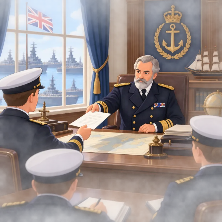 admiralty（海軍本部・noun）の覚え方イラスト