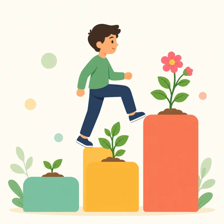 advancement（進歩・名詞）の覚え方イラスト — advance「前へ進む」から、advancement は物事が前の状態より高い段階へ進むことを表せます