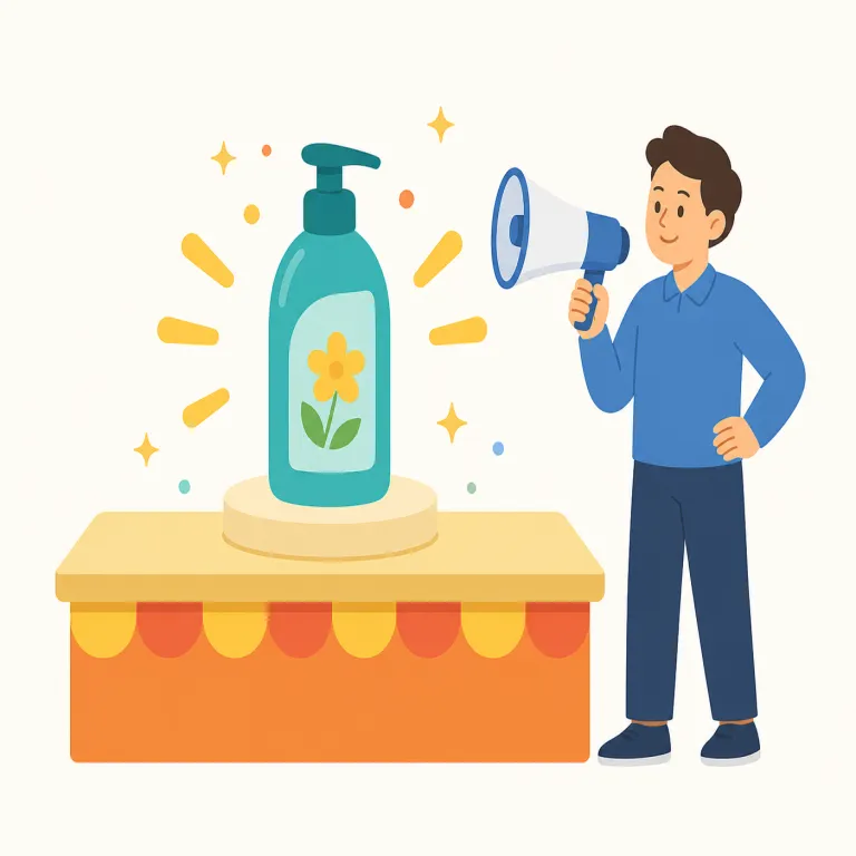 advertise（宣伝する・動詞）の覚え方イラスト — advertise はまず ad（広告）を思い出し、「ad を出して広く知らせる動詞」と固定すると覚えやすいです