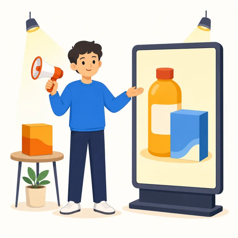 advertiser（広告主・名詞）の覚え方イラスト — advertiser は advertise に -er が付いた「広告を出す側」