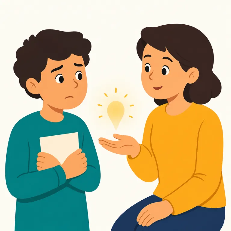 advise（アドバイスする・動詞）の覚え方イラスト — このエントリの advise は「人にこうした方がよいと意見を述べる」という意味です