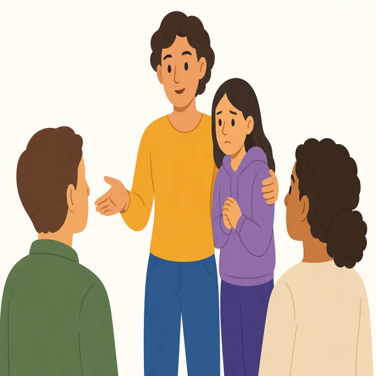 advocate（擁護する・verb）の覚え方イラスト
