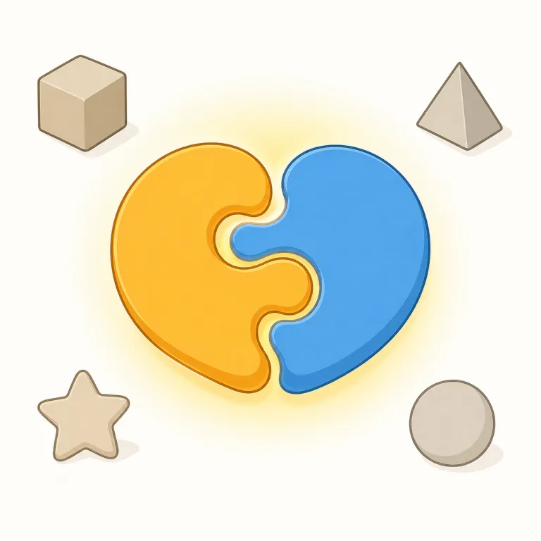 affinity（親和性・名詞）の覚え方イラスト — affinity はまず friend ほど強くはないが、相手や物事に「自然と合う」「相性がいい」と感じる語として覚えると残りやすいです