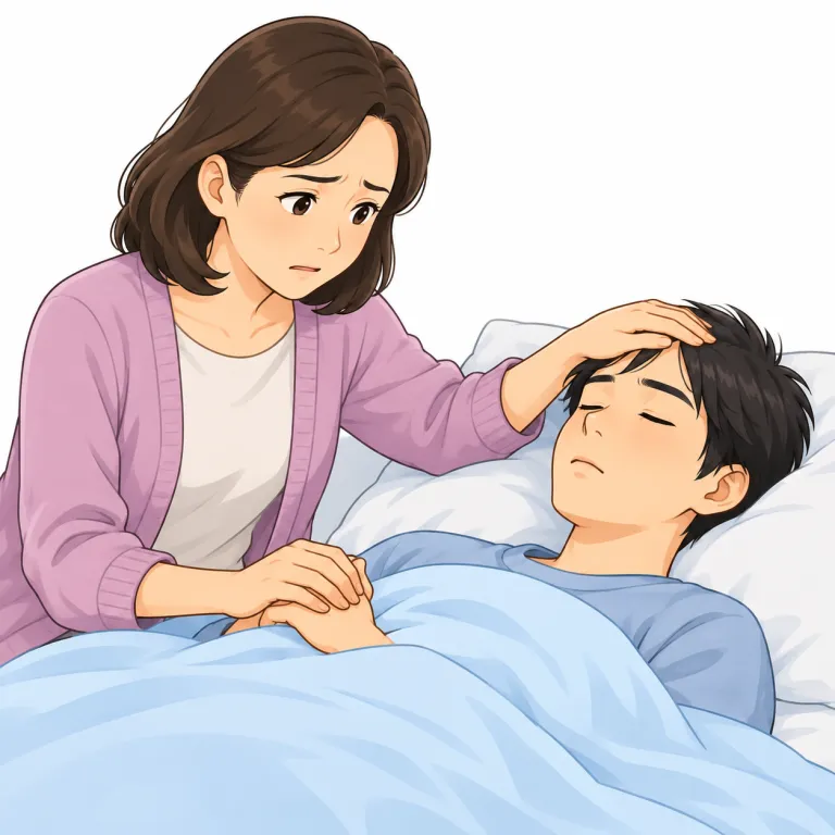 afraid（心配して・adjective）の覚え方イラスト