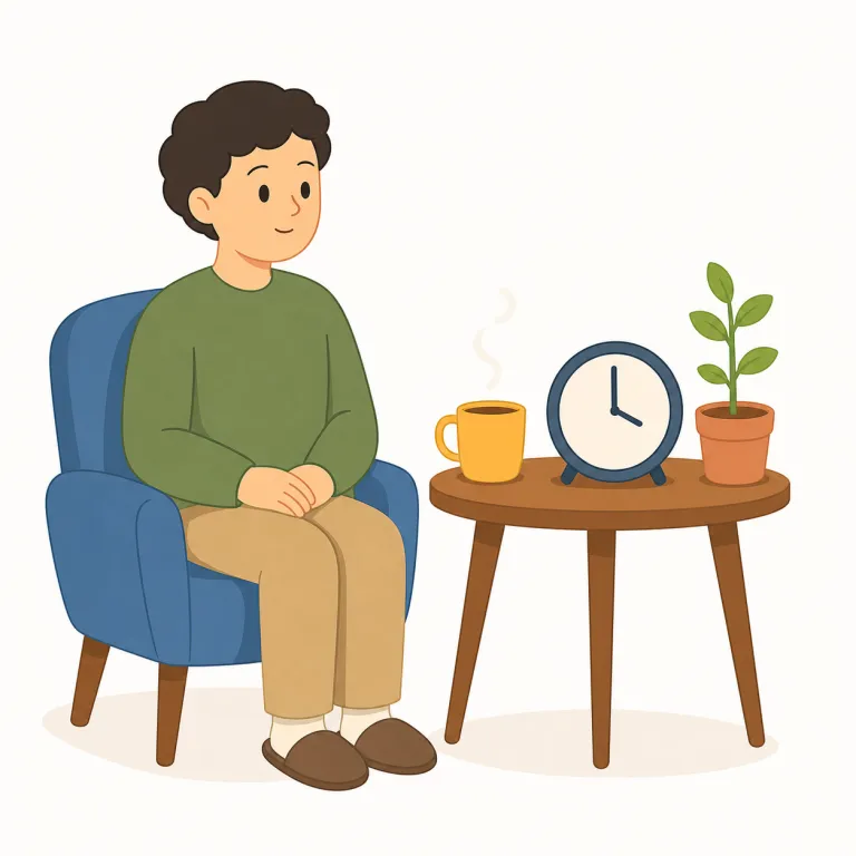 after a while（しばらくして・イディオム）の覚え方イラスト — while を「ある程度続く時間のまとまり」と押さえると、after a while は『その時間のかたまりの後で』と自然に取れます