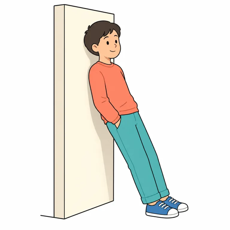 against（〜にもたれて、〜に当てて・preposition）の覚え方イラスト