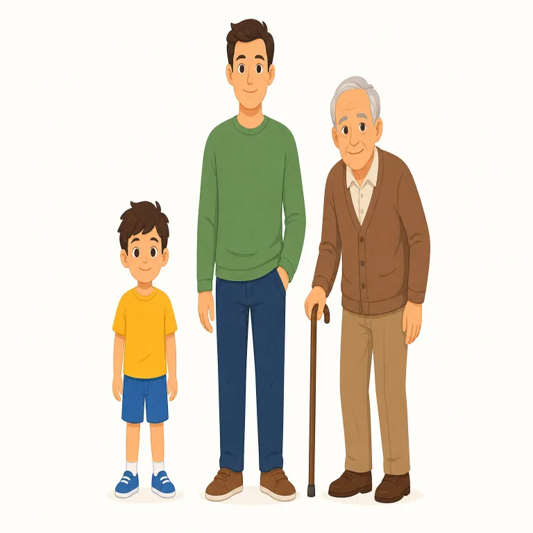age（年齢・名詞）の覚え方イラスト — age はまず「年齢」で覚えていることが多いが、そこから「人の一生の一期間」→「社会全体の一時代」へ広げると定着しやすい