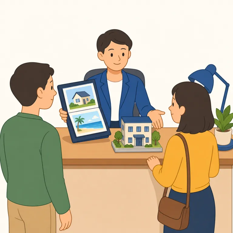 agency（代理店・名詞）の覚え方イラスト — この agency は、基本義の「機関」とは別に、客や企業の代わりに手配・仲介・販売を行う「代理店」を指します