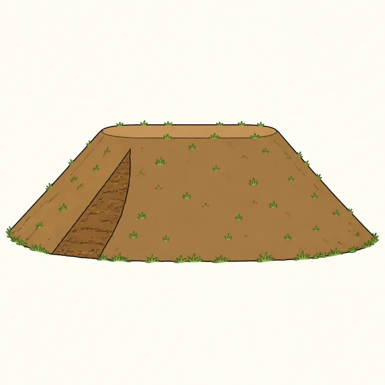 agger（土塁・盛り土・noun）の覚え方イラスト