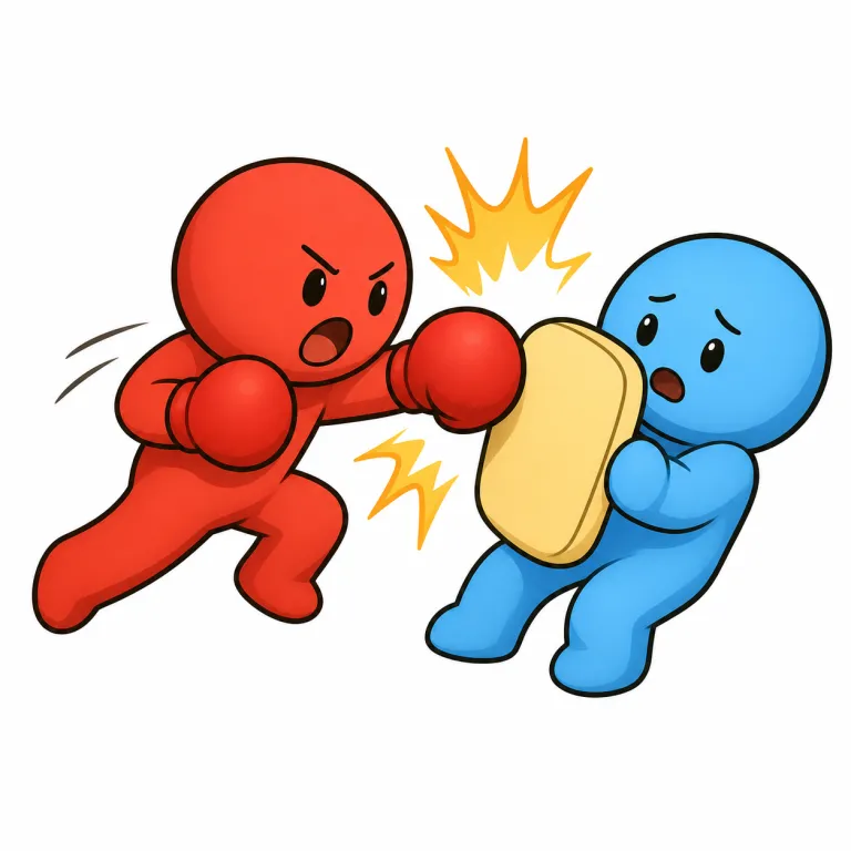 aggression（攻撃・noun）の覚え方イラスト