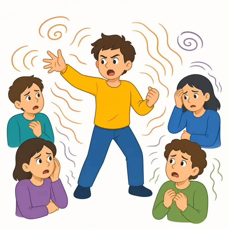 agitate（扇動する、動揺させる・動詞）の覚え方イラスト — agitate を見たら、まず『じっとしていない』『中がかき回される』状態を思い出す