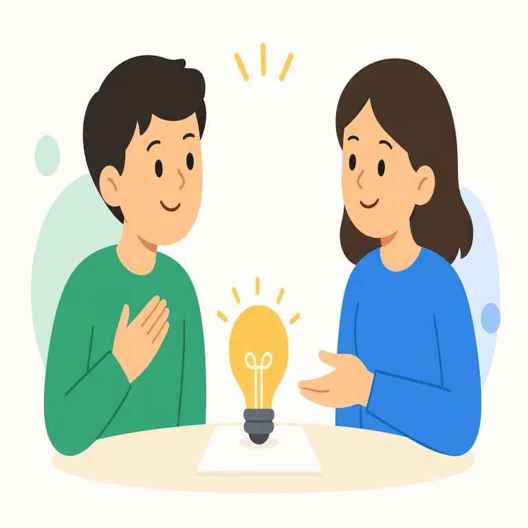 agree with（賛成する・句動詞）の覚え方イラスト — agree with は「人・考え・計画に賛成する、意見が合う」という意味で覚えます