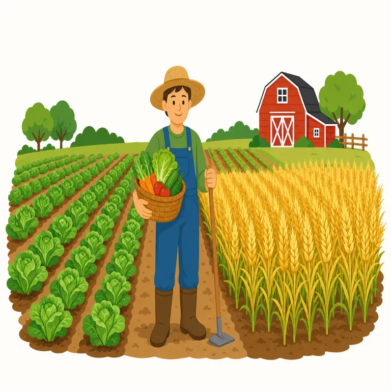 agricultural（農業の・形容詞）の覚え方イラスト — まず agriculture（農業）を確実に知っておくと、その形容詞版が agricultural