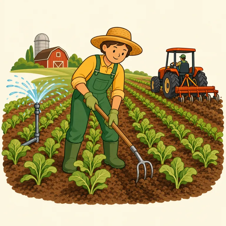 agriculturally（農業的に・副詞）の覚え方イラスト — まず agriculture「農業」、agricultural「農業の」を知っていれば、その副詞形が agriculturally