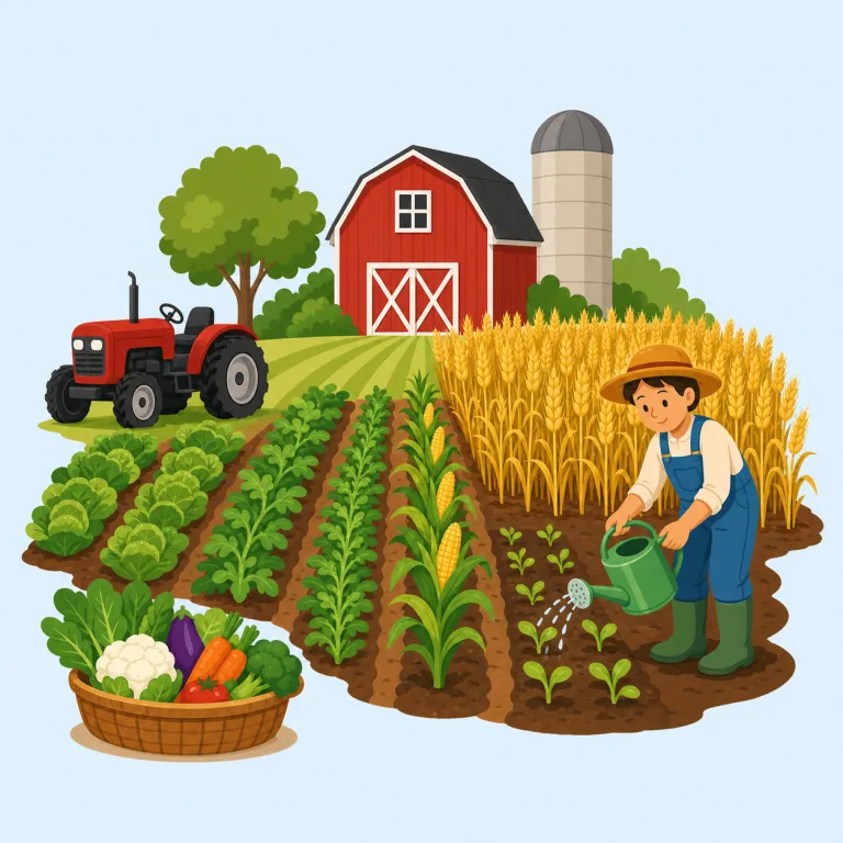 agriculture（農業・名詞）の覚え方イラスト — agriculture は agri-「畑・農地」と culture「育てる・培う」の組み合わせとして覚えます