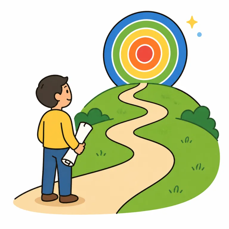 aim（目的、狙い・noun）の覚え方イラスト