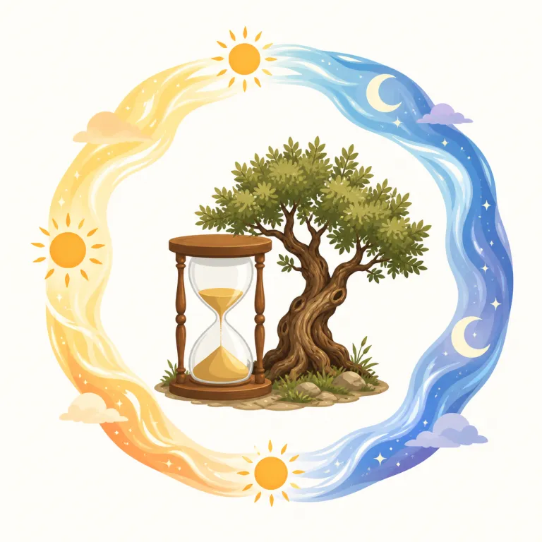aion（アイオン、永遠・永劫・名詞）の覚え方イラスト — aion は日常の time ではなく、『区切れないほど大きな時間』を考える学術語として覚えると残りやすいです