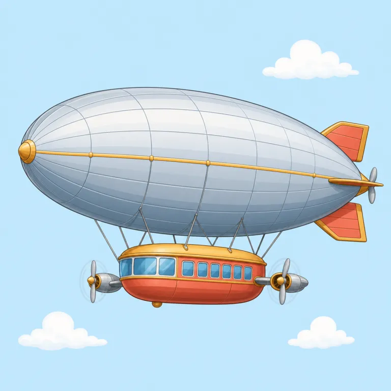 airship（飛行船・名詞）の覚え方イラスト — air と ship の直結で覚えるのが最短です