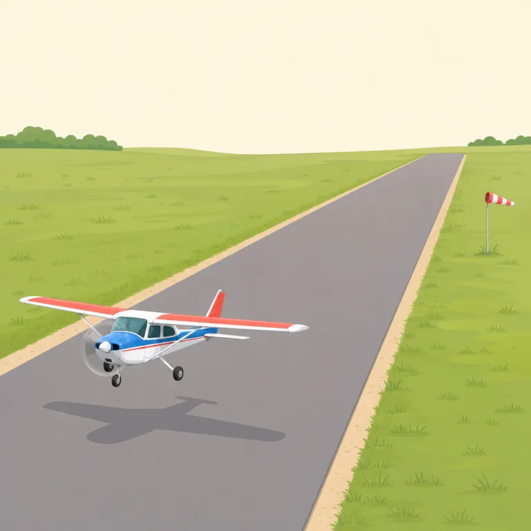 airstrip（滑走路・名詞）の覚え方イラスト — air + strip で「飛行機用の細長い帯」と分けると覚えやすい