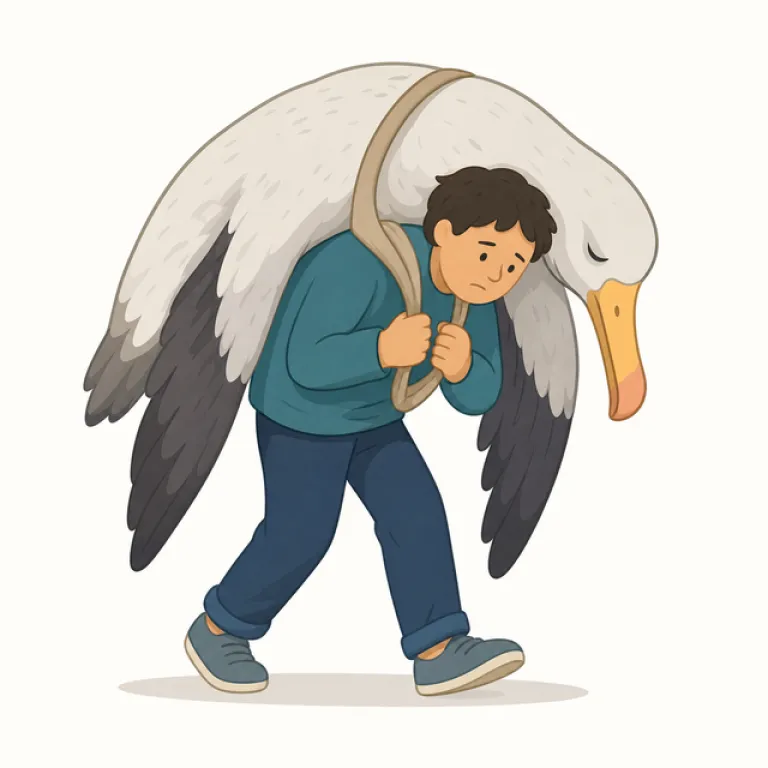albatross（重荷・noun）の覚え方イラスト