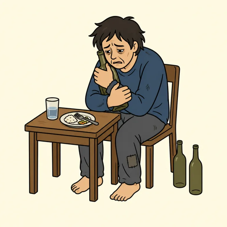 alcoholic（アルコール中毒者・noun）の覚え方イラスト