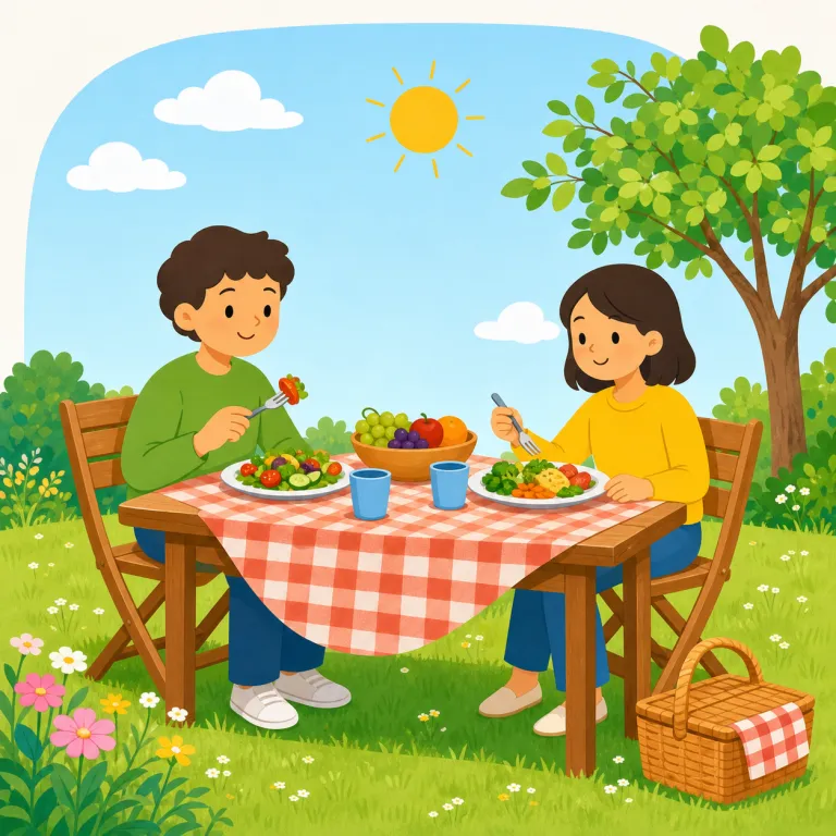 alfresco（屋外で・副詞）の覚え方イラスト — レストランや旅行記事の定番表現として、場面ごと覚えると定着しやすい語です